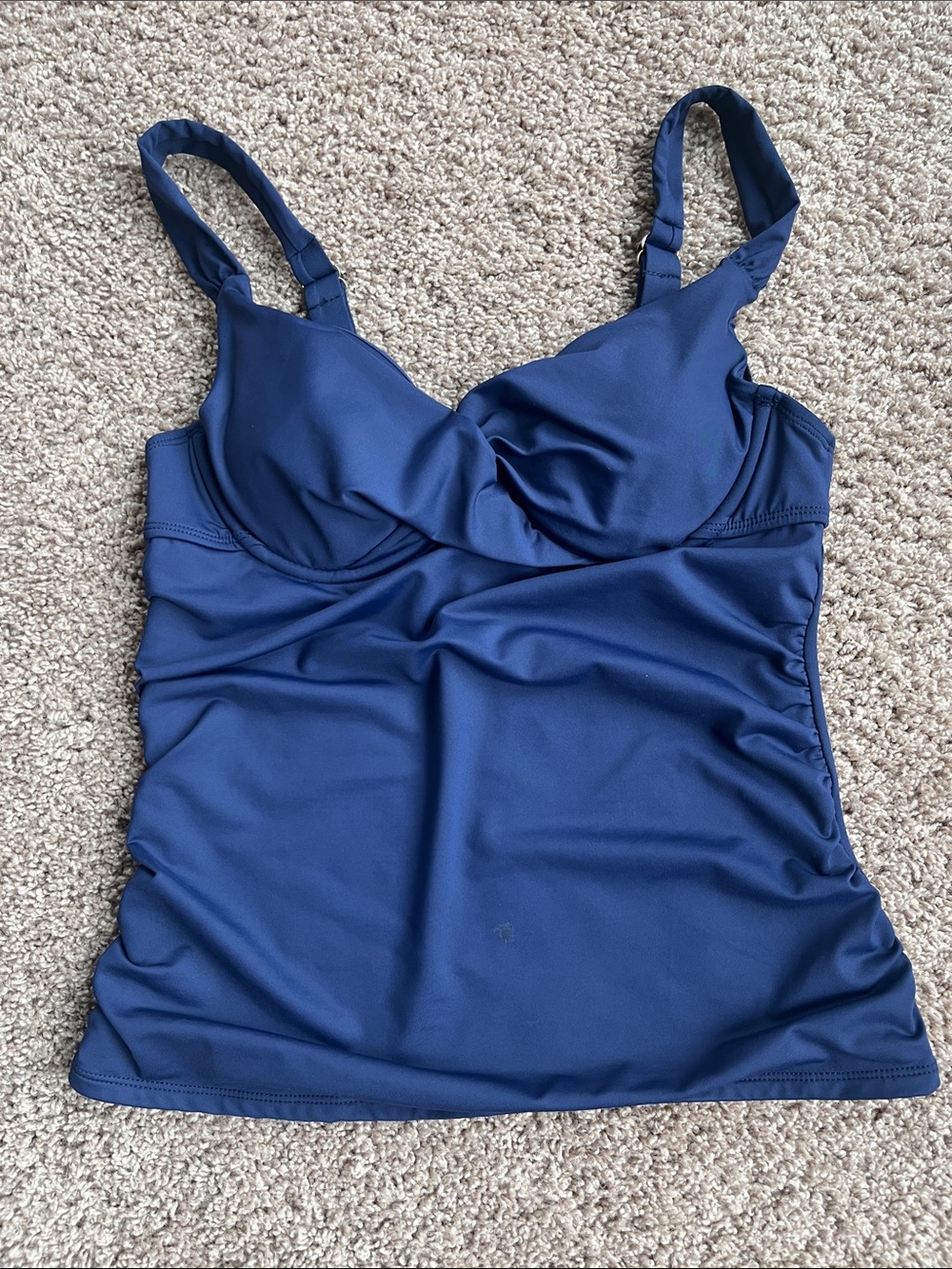 Anne Cole Navy Swim Camisole with Built-In Cups